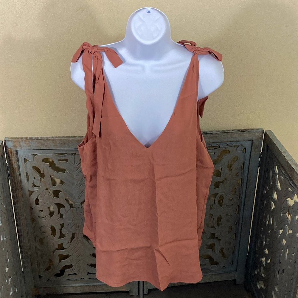Mauve Mom Tank Top with Shoulder Ties